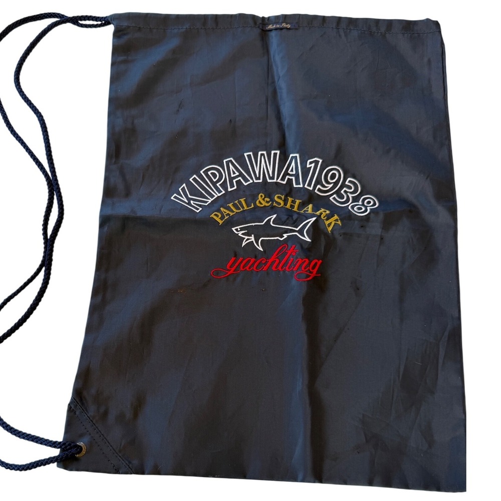 Paul & Shark Yachting Kipawa 1938 Navy Blue Drawstring Bag Made in Italy Shark